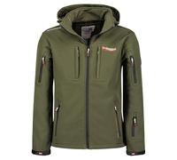Geographical Norway Tunar Men - Softshell Jackets for Men Waterproof Outdoor Hooded UK - Windproof Rain Coats Men's - Activities Hiking Skiing Autumn Winter Spring (Khaki XL)