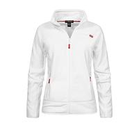 Geographical Norway Upaline Lady - Women's Fine Fleece Warm Zip - Autumn Winter Spring Warm Women's Jacket - Long Sleeve Sweater Fur Soft Outdoor Comfort (White M)