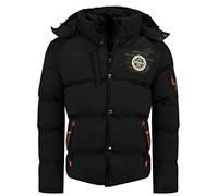 Geographical Norway VERVEINE BELL Men - Men's winter jacket - Down jacket/Windproof sportswear jacket - Parka/Coat with hood - Long sleeve clothing (L, Black)