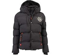 Geographical Norway VERVEINE BELL Men's Winter Jacket Windbreaker Jacket Parka Hooded Coat Long Sleeve, dark grey, M