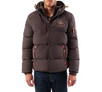 Geographical Norway Verveine Men's Winter Quilted Jacket with Hood - Grey - S
