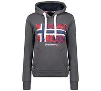 Geographical Norway Gpalm Lady - Women's Sweatshirt Hooded Kangaroo Pockets - Women's Sweatshirt Casual Long Sleeve Warm (Dark_grey M Size 2)