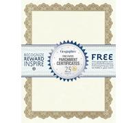 Geographics® 30% Recycled Blank Parchment Certificates, 8 1/2" x 11", Optima Gold, Pack of 25