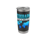 Geography Means The World for Me Earth Map Science Teacher Stainless Steel Insulated Tumbler