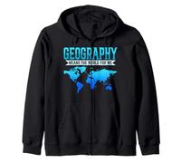 Geography Means The World For Me Earth Map Science Teacher Zip Hoodie
