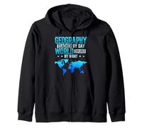 Geography Teacher By Day World Explorer By Night Geographer Zip Hoodie
