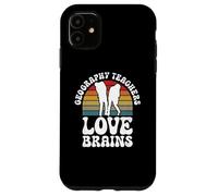 Geography Teachers Love Brains Funny Halloween Teacher Case for iPhone 11