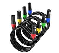 GeoHN.G XLR Cables, XLR Microphone Cables 3M 4 Pack, 3-Pin Premium Balanced Shielded XLR Speaker Cable Male to Female Balanced Mic Patch Cord