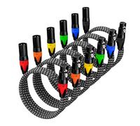 GeoHN.G XLR Cables, XLR Microphone Cables 3M 6 Pack, 3-Pin Premium Balanced Shielded XLR Speaker Cable Male to Female Balanced Mic Patch Cord