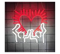 GEOIAR Neon Light Sign Soothing Ambient Heart-Shaped Neon Light Lamp, Wall Decoration for Home Parties, Signs