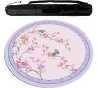 GeOinQL Mahjong Table Mat, Round Mahjong Mat Non-Slip and Noise Reduction Mahjong Table Cover(100cm/39.37in)