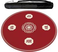 GeOinQL Mahjong Table Mat, Round Mahjong Mat Non-Slip and Noise Reduction Mahjong Table Cover(85cm/33.46in)