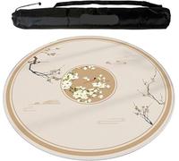 GeOinQL Mahjong Table Mat, Round Mahjong Mat Silent and Noise Reduction Mahjong Table Cover(100cm/39.37in)
