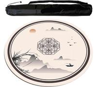 GeOinQL Mahjong Table Mat, Round Mahjong Mat Thickened and Non-Slip Mahjong Table Cover(60cm/23.62in)