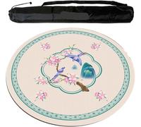 GeOinQL Mahjong Table Mat, Round Mahjong Mat Thickened and Non-Slip Mahjong Tablecloth(120cm/47.24in)