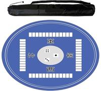 GeOinQL Mahjong Table Mat, Soft Crystal Velvet Mahjong Mat Silent and Noise Reduction Mahjong Table Cover(Blue,75cm/29.52in)