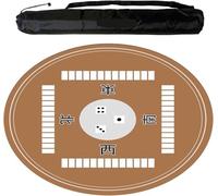 GeOinQL Mahjong Table Mat, Soft Crystal Velvet Mahjong Mat Silent and Noise Reduction Mahjong Table Cover(Khaki,90cm/35.43in)