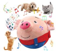 Geojec Interactive Dog Toy, Jumping Squeaky Dog Toy with Recording and Music Modes, Activated Dog Toy, Movable Dog Toy for Small, Medium and Large