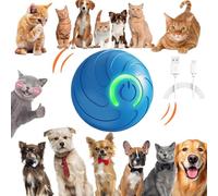 Geojec Smart Jumping Ball for Dogs & Cats Duraspin Dog Bouncing Ball Random Path Electric Automatic Moving and Rolling Pets Toy Interactive Jumping Vibrating Bouncing Balls for Puppy Toys(1Pack,Blue)