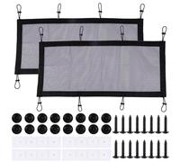 GEOKILO 2PCS Under Desk Cable Tidy, 70cm x 30cm, Black, Industrial Style, Plastic, Rubber, Screw-In Installation