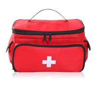 GEOKILO First Aid Bag, Empty, First Aid Sets Storage Bag, Medical Bag for Home, Portable and Lightweight Emergency Bag with Handle for GP Doctor, Hospice Visit, Travel Emergency Event, red, 28 x 19 x