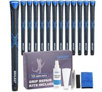 Geoleap Golf Grips 13 Pack with Complete Regripping Kit -Reduced Taper & Triple Texture Non-Slip Design Golf Club Grips, High Shock-Absorbing Soft Feel Golf Grips for Men and women. (Black blue