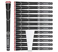 Geoleap Standard/Midsize Rubber Golf Grips Set of 13 with Thumb Texture Design, All Weather Performance, Soft Feel - Black