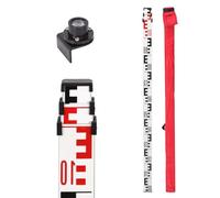 GEOLENI Aluminum Leveling Rod, Telescopic Levelling Staff 3m, Measuring Rods with Spirit Bubble for Cross Line Lasers and Rotating Lasers