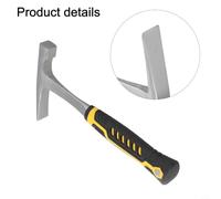 Geological Hammer with Flat Head and Pointed Tip for Rock Mining Exploration, Made of 45 Steel with Anti-Skid Rubber Handle, Suitable for Geology(B)