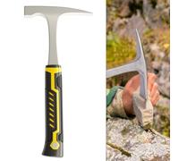 Geological Hammer with Integrated Flat and Pointed Heads, 45 Steel Rock Pick for Mining Exploration, Masonry and Outdoor Construct(B)