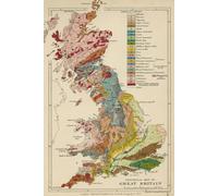 Geological map of Great Britain vintage pocket notebook journal - coastal nautical designs sewn onto old sea charts maps | 120 lined pages