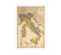 Geological Map of Italy Canvas Poster Bedroom Decor Landscape Office Room Decor Gift 12x18inch(30x45cm)