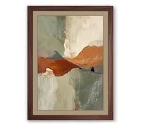 Geological Strata Minimalist Framed Wall Art Print A3 (42×29.7cm) Walnut, Wall Decor for Living Room, Bedroom, Office & Home, Ready to Hang, Art Gift