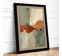 Geological Strata Minimalist Framed Wall Art Print A3 Black | Ready to Hang, Premium Gi Paper, Fade-Resistant Inks, Securely Packaged, UK Made