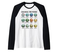 Geological Time Periods Chart Paleontology & Earth History Raglan Baseball Tee