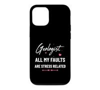 Geologist All My Faults Are Stress Related Fun Earth Science Case for iPhone 12/12 Pro