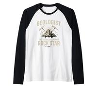 Geologist The Other Kind of Rock Star Funny Mountain Pun Raglan Baseball Tee