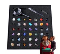 Geology Gems Kit: Real Stone Minerals, Crystal Rock Collection, Educational Science Pack, Stem Learning Game, Practical , Girls, Boys,