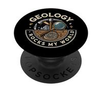 Geology Rocks My World Geologist Earth Science Lover Pun PopSockets Adhesive PopGrip