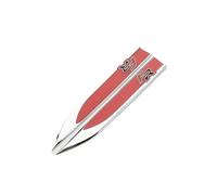 GEOLXD 1Pair Zinc Alloy PVC FR Logo Emblem Badge Decals 3D Metal Mudguard Side Sticker Car Sticker Compatible with FR Leon Exe(Silver red)