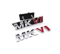 GEOLXD MKVI 3D Chrome MK Red VII Auto Decal For Grill Emblem Black Back And Rear Truck Badge Sepreate Car Sticker Buckle Compatible With Golf MK(Grill Rear chrome)