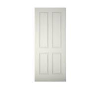 Geom 4 Panel Shaker White Wooden External Panel Front Door, (H)1981mm (W)762mm