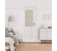 Geom Arched 2 Panel Obscured Glazed Arched White Internal Door, (H)1981mm (W)762mm (T)35mm
