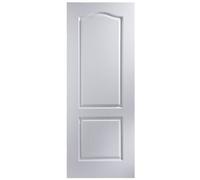 Geom Arched 2 Panel Unglazed Arched White Woodgrain Effect Internal Fire Door, (H)1981mm (W)686mm (T)44mm
