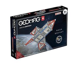Geomag- 810 Special Edition - NASA Rocket, Magnetic Constructions, White, Grey, Red, 84 Pieces