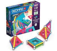 Geomag Construction Toy - Glitter Panels, Powerful Magnetic Rods with Storage Blocks, STEM Learning, Recycled Plastic, 25 pcs, Multicoloured, Age 3-99yrs