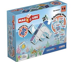 Geomag Magicube 146, Sea Animals - Building Game with Magnetic Cubes, 8 Cubes - Construction Toys for Boys and Girls