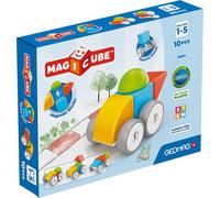 Magicube Geomag Cars Set, Magnetic Building Blocks, 10 Pieces, Ages 1-5
