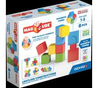 Geomag, Magicube Full Color Recycled Try Me, Magnetic Games Suitable For Children From 1 To 5 Years, Magnetic Constructions for Children, 8-Piece Pack, 100% Recycled Plastic