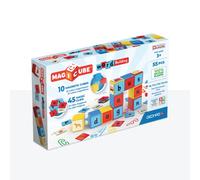 Geomag, Magicube Word Building Clips, Magnetic Games Suitable Children From 3 Years Old, Set to Learn English, 79-Pc Pack, White (259)